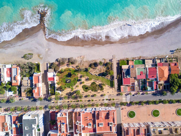 istock Aerial view of mediterranean beach 883113600