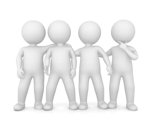 istock friends togetherness mates buddies 3d text template with standing stick men side by side isolated on white 883114446
