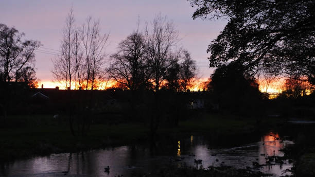 istock Setting Sun in Gargrave, Yorkshire Dales National Park, UK 883115068