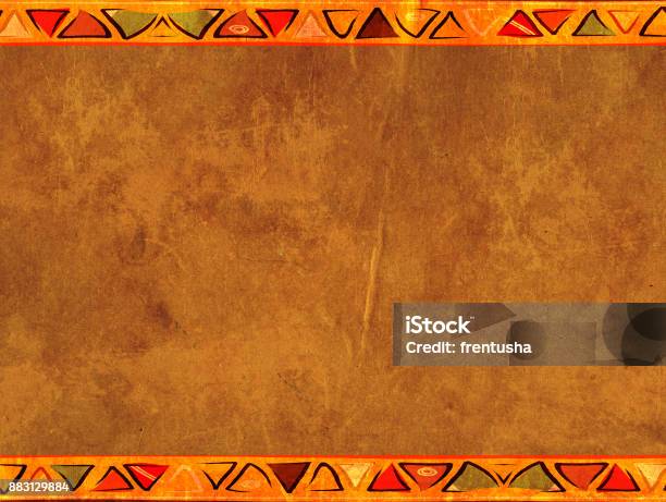 Grunge Background With Old Paper Texture Stock Photo - Download Image Now - African Culture, Indigenous Culture, Backgrounds