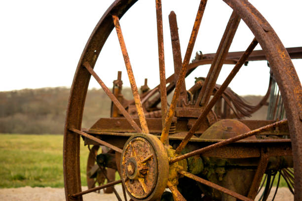 istock Close up of an old rustic Plow in the Field 883136624