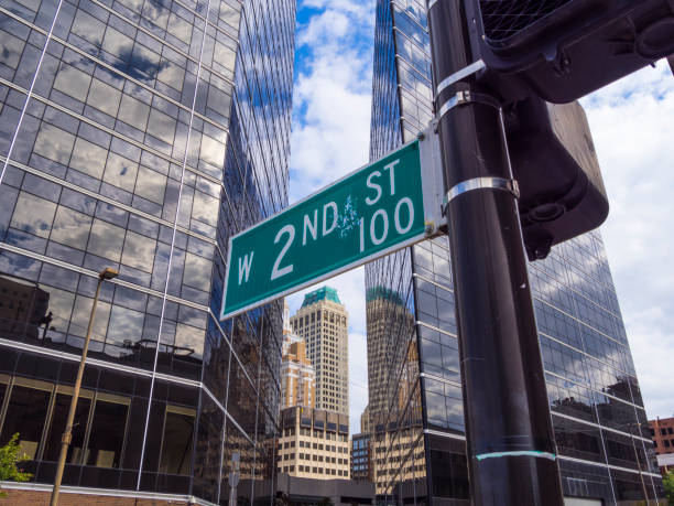 istock Street sign in Downtown Tulsa 883143202