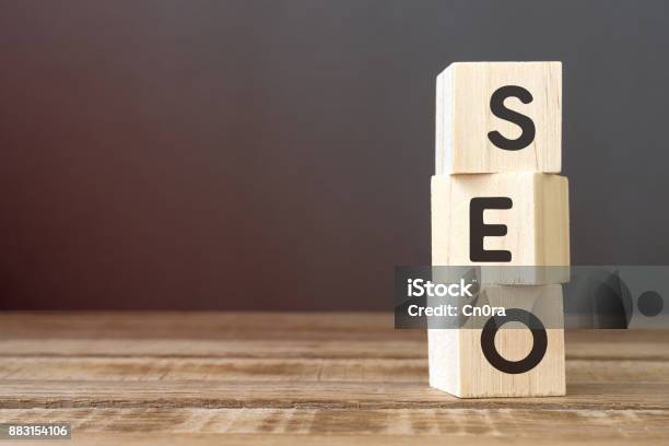 Seo Words On Wooden Block Stock Photo - Download Image Now - Search Engine, Marketing, Contented Emotion