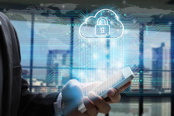 istock Businessman use Laptop and smartphone with padlock and cloud technology background, Cyber Security Data Protection Business Technology Privacy concept, Internet Concept of global business 883157864