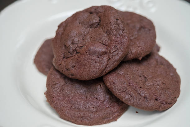 istock dark chocolate brownie cookies. (selective focus) 883163702