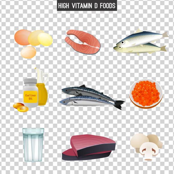 witamina d w żywności - fish oil obrazy stock illustrations