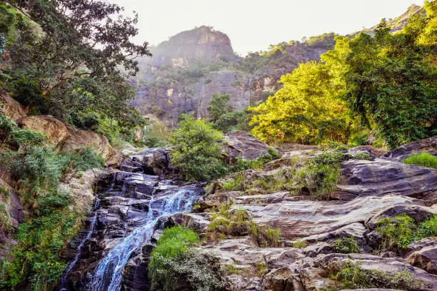 Photo of The Ravana Falls in Sri Lanka.