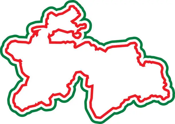 Vector illustration of Tajikistan Outline