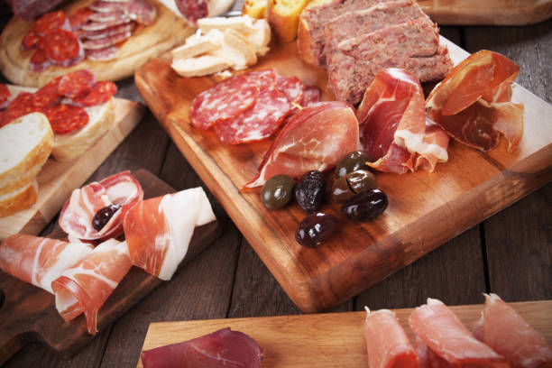 istock Charcuterie board with cured meat 883176816