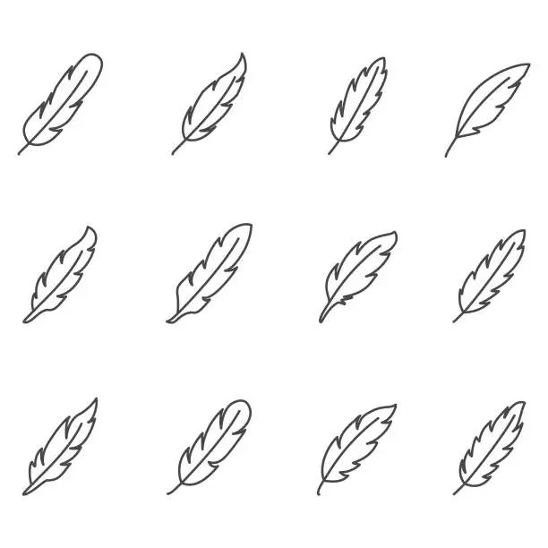 Vector illustration of Feather icon set