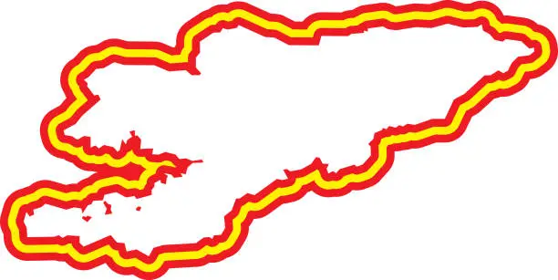 Vector illustration of Kyrgyzstan Outline