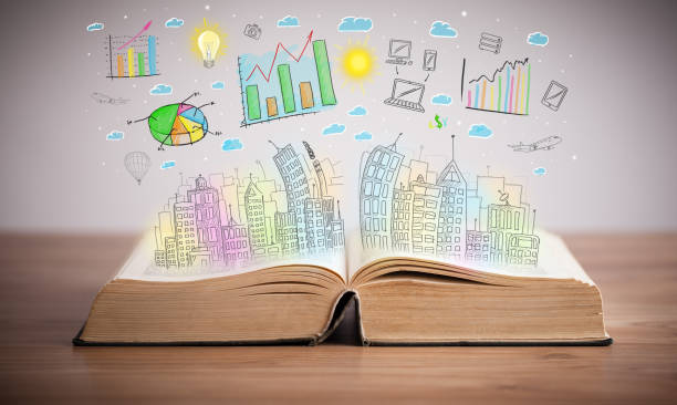 istock drawing of a business scheme on an opened book 883181810