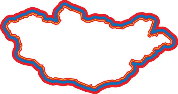 Vector illustration of Mongolia Outline