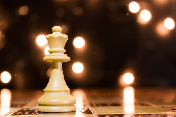 Chess photographed on a chessboard