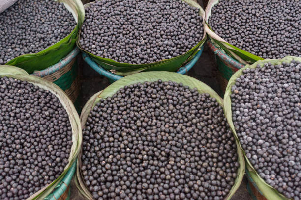 istock Acai berry,  the small superfruit from the brazilian amazon, displayed in baskets 883197270