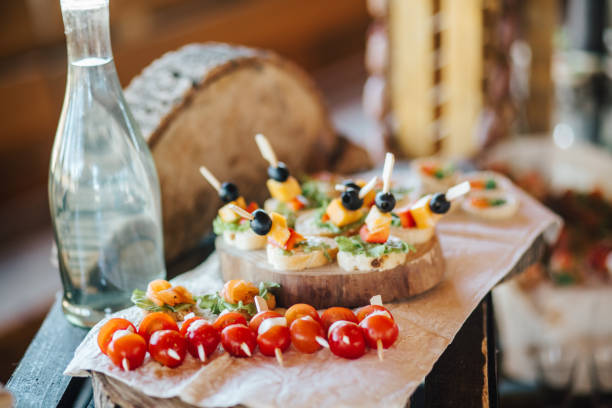 istock Misted decanter of vodka and traditional Ukrainian snack 883203568