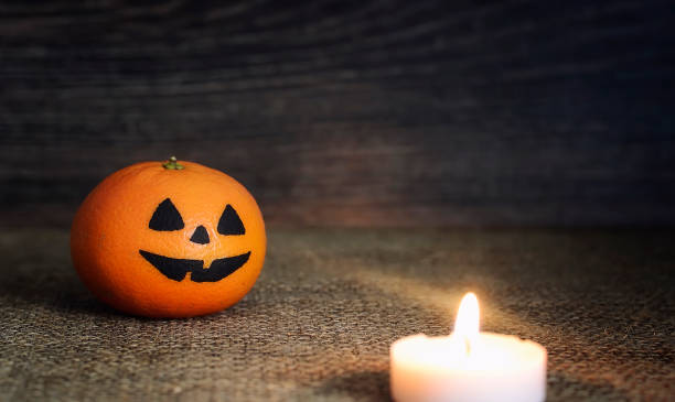 istock Painted scary faces on a holiday of halloween 883244676