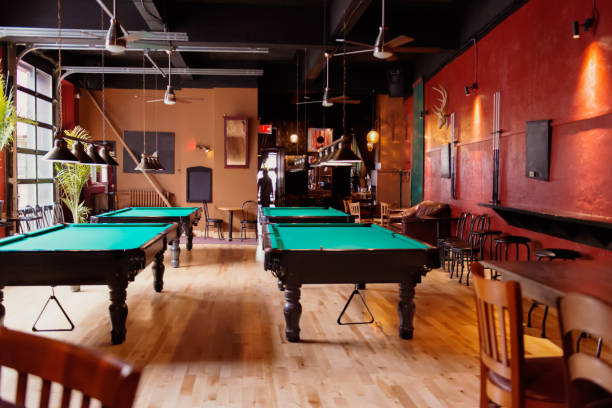 istock Loft pool bar decoration style 883271240