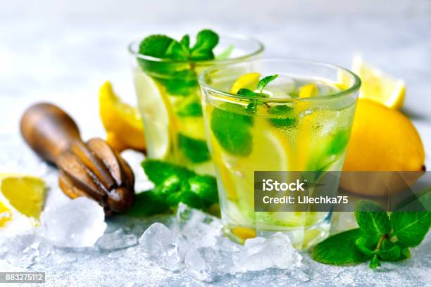 Homemdae Summer Lemonade Stock Photo - Download Image Now - Alcohol - Drink, Belarus, Blue