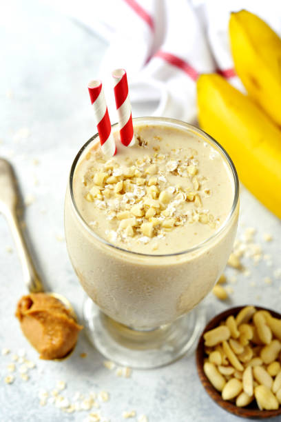 istock Banana peanut butter smoothie 883275222
