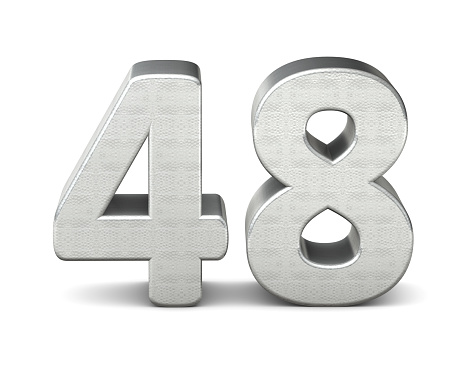 48 number 3d silver structure 3d rendering