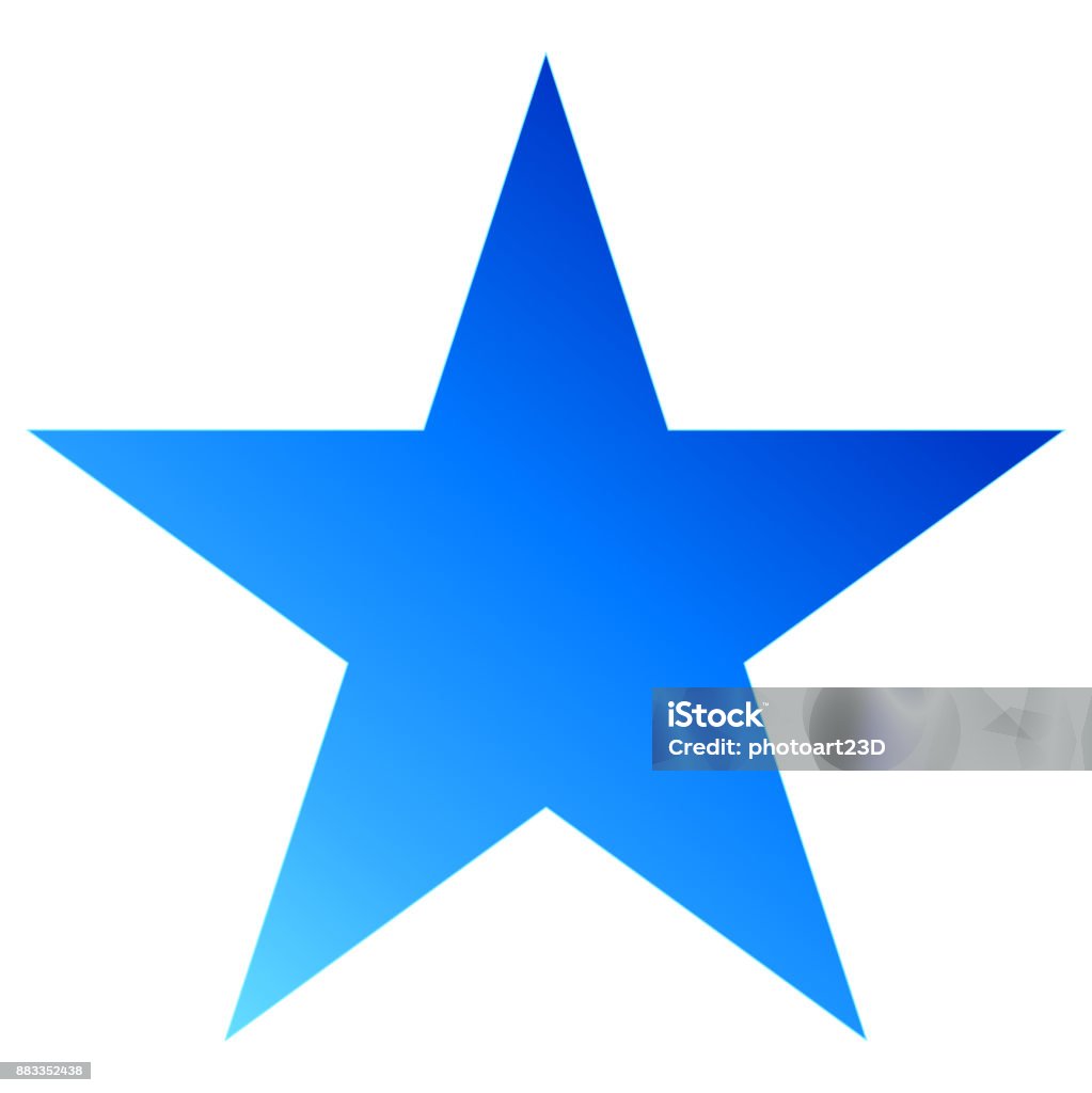 Simple Star Blue Christmas Star Blue Simple 5 Point Star Isolated On White Stock ...