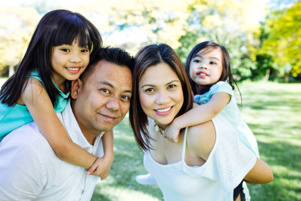 istock Happy family of four 883364304