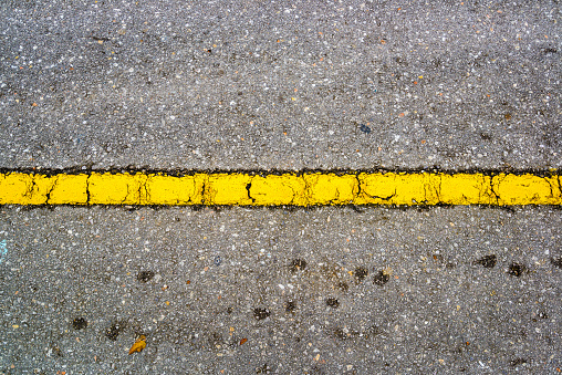 Yellow Line on the Road for separate between two side of lane