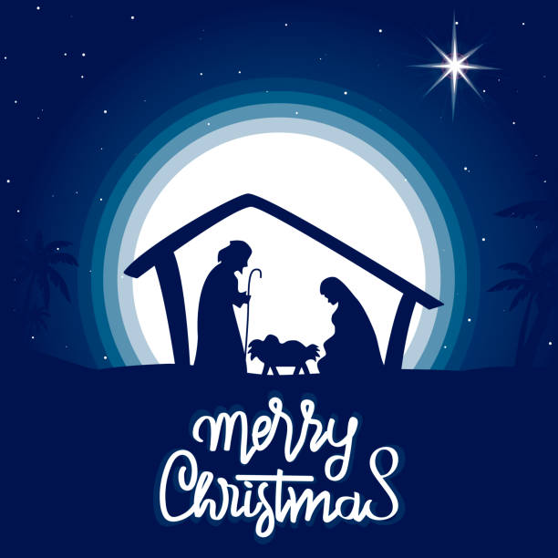 Christmas night. Vector illustration. Christmas night. Vector illustration. jesus christ birth stock illustrations