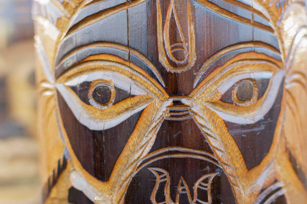 istock Masks made of cane, handicrafts on display 883433460