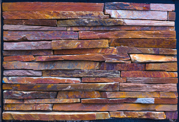 istock Modern Multi Color Stone, slate travertine sandstone Wall used for Background 883433768