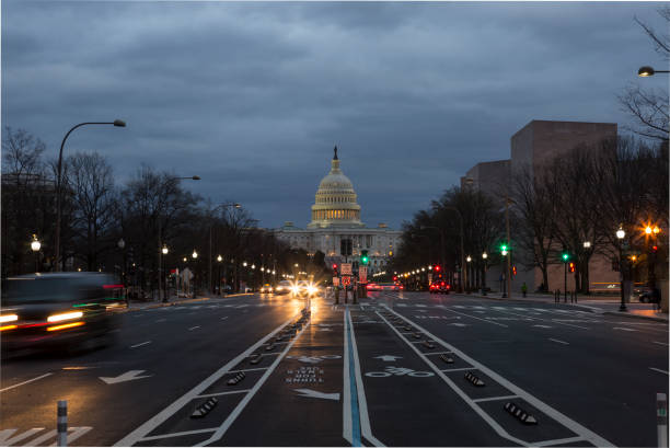 istock US Capitol Building with Pennsylvania Ave at dusk 883434326