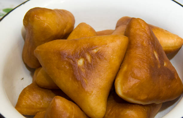 triangle traditional tatar pies in a bowl