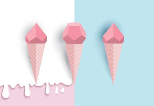 istock Ice cream corn idea, geometric, paper art style, with pastel colors background.vector illustration 883495978
