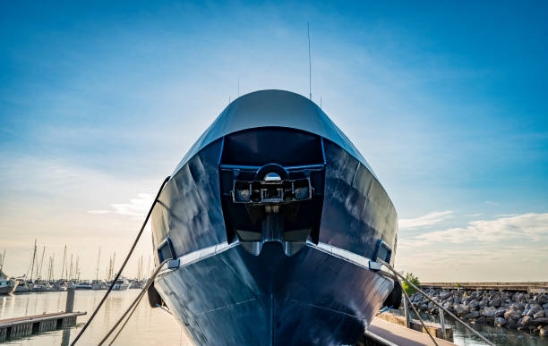 istock Front view of big ship in Sunset 883501976