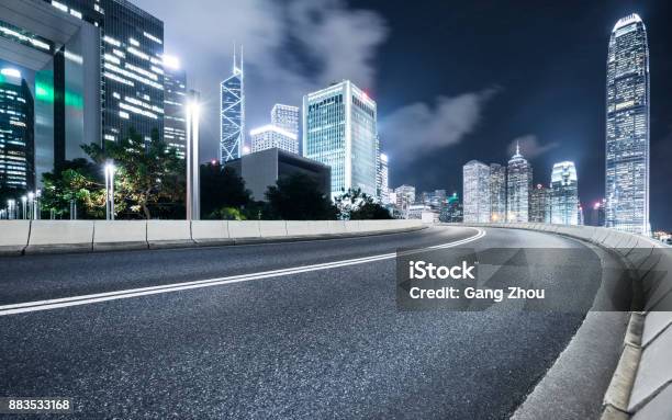 Inner City Road Stock Photo - Download Image Now - Night, Road, City