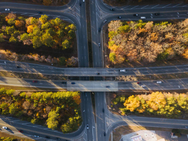 istock Aerial view of highway 883559614