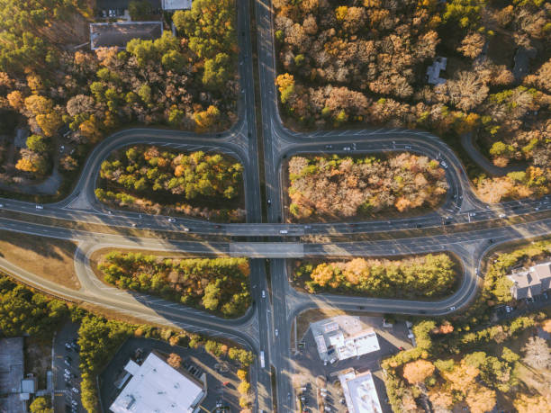 istock Aerial view of highway 883559618