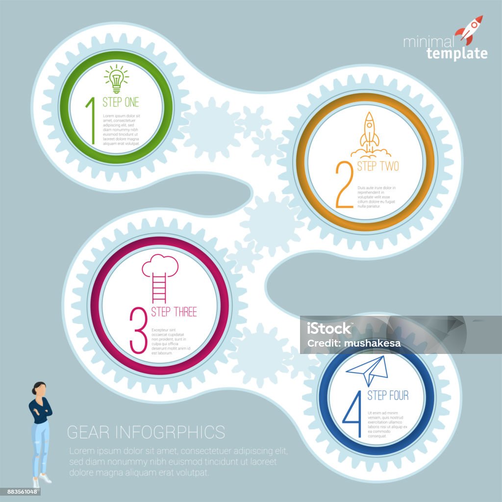 Step By Step Examples Layout Vector Infographics Layout Step By Step Options Template Stock ...