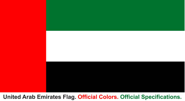 ilustrações de stock, clip art, desenhos animados e ícones de united arab emirates flag (official colors, official specifications) - united arab emirates flag united arab emirates flag symbol