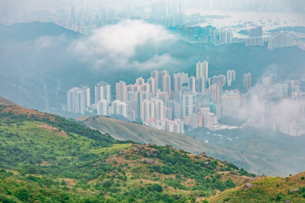 istock Misty countryside in Hong Kong 883585086