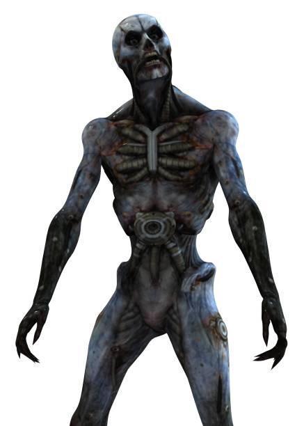 3D Illustration of a cyborg monster concept isolated on white