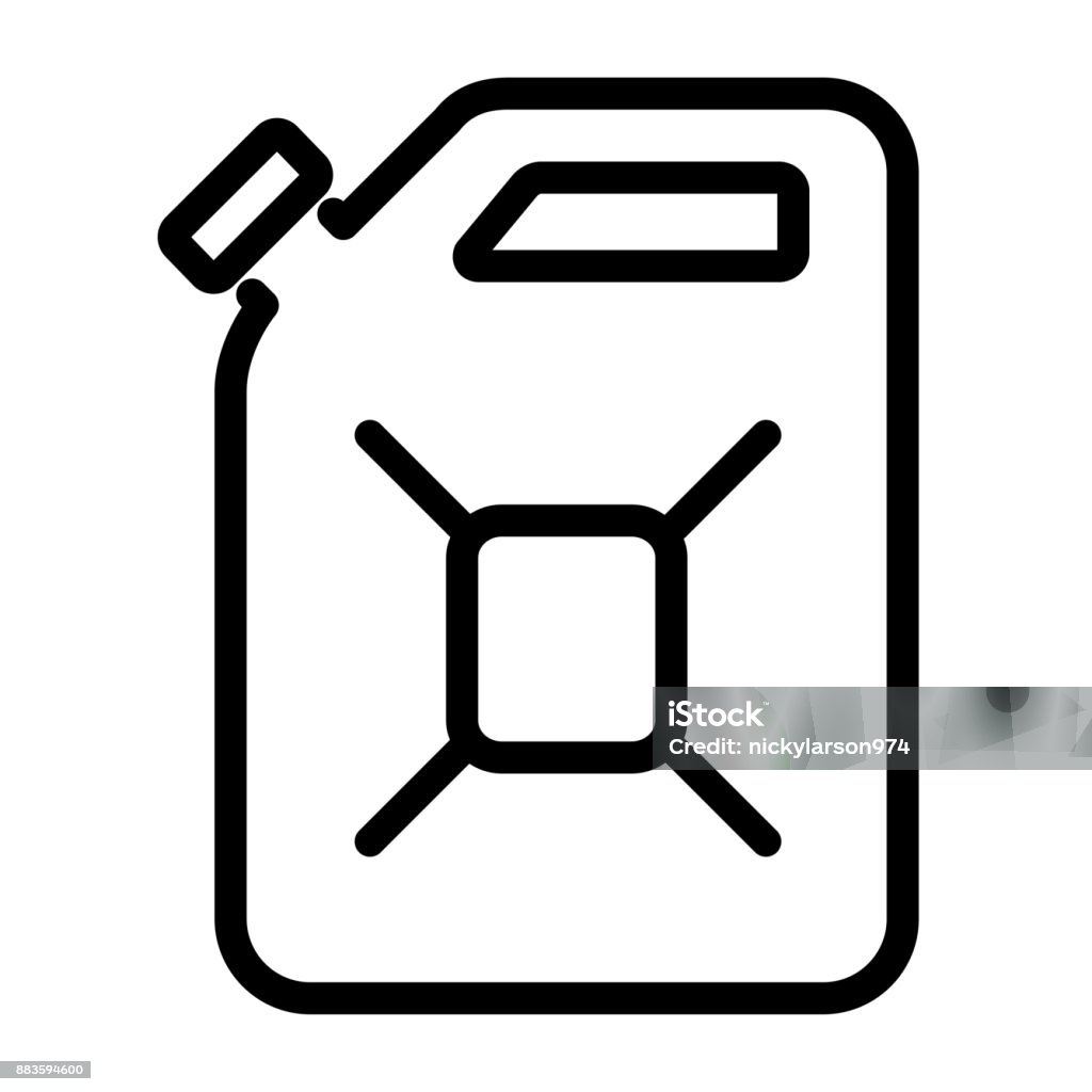 jerrycan icon on white background Illustration of jerrycan icon on white background Gas Can stock vector
