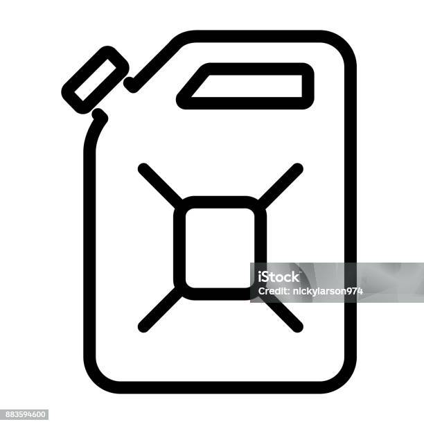 Jerrycan Icon On White Background Stock Illustration - Download Image Now - Gas Can, Icon Symbol, Canister