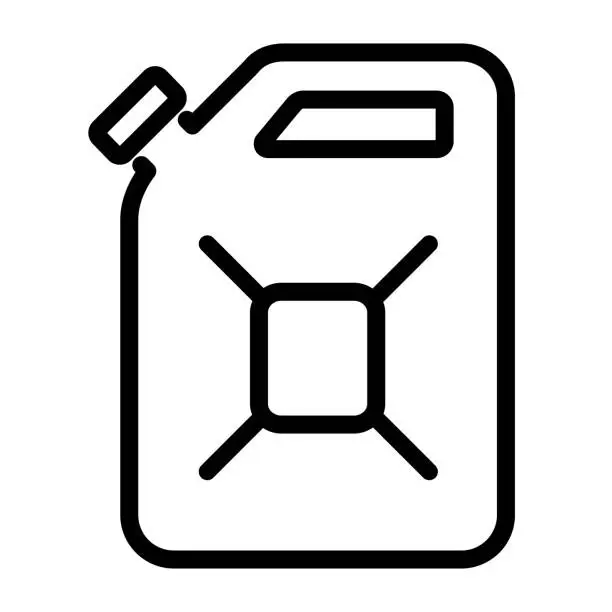 Vector illustration of jerrycan icon on white background