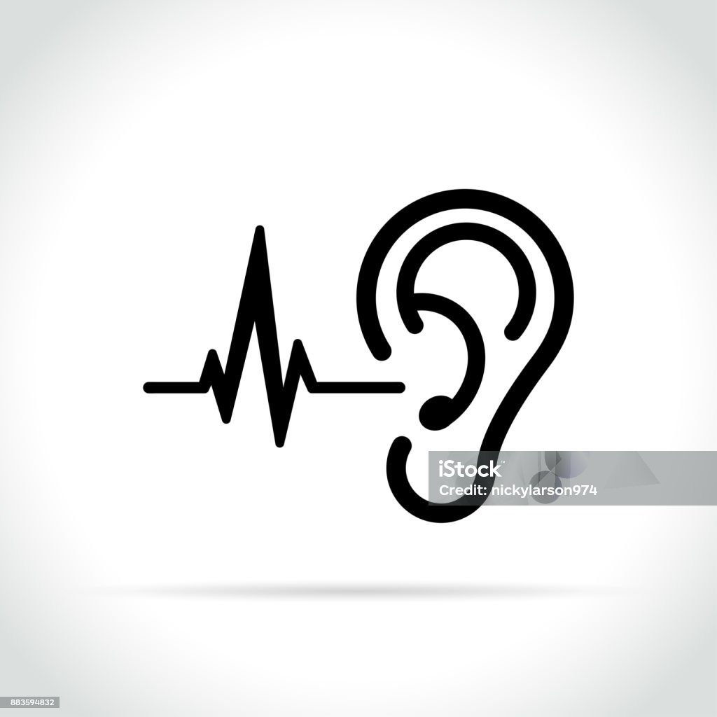 ear icon on white background Illustration of ear icon on white background Icon Symbol stock vector