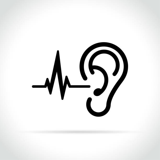 ear icon on white background Illustration of ear icon on white background ears white background stock illustrations