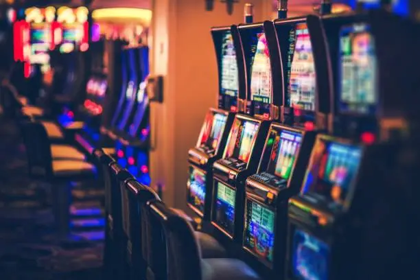 Photo of Rows of Casino Slot Machines