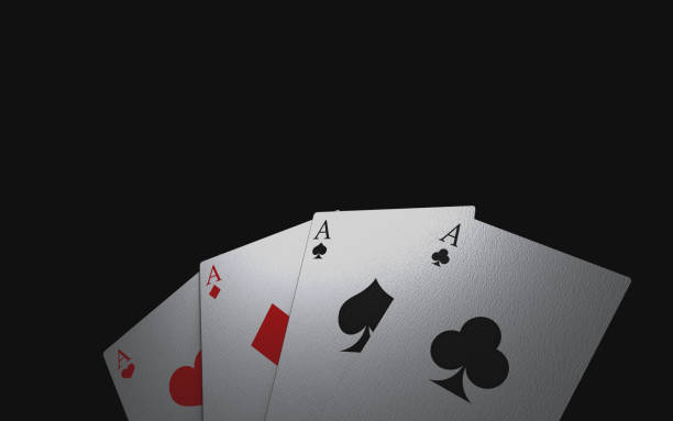 istock Aces cards for poker game. 3D rendering 883617474