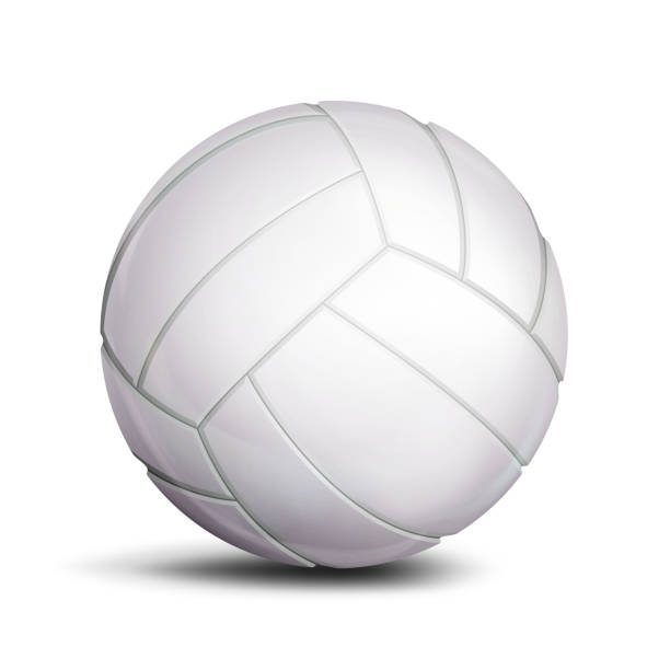 Volleyball Ball Vector. Sport Game, Fitness Symbol. Illustration 3D Volleyball Ball Vector. Classic White Ball. Illustration volleyball stock illustrations